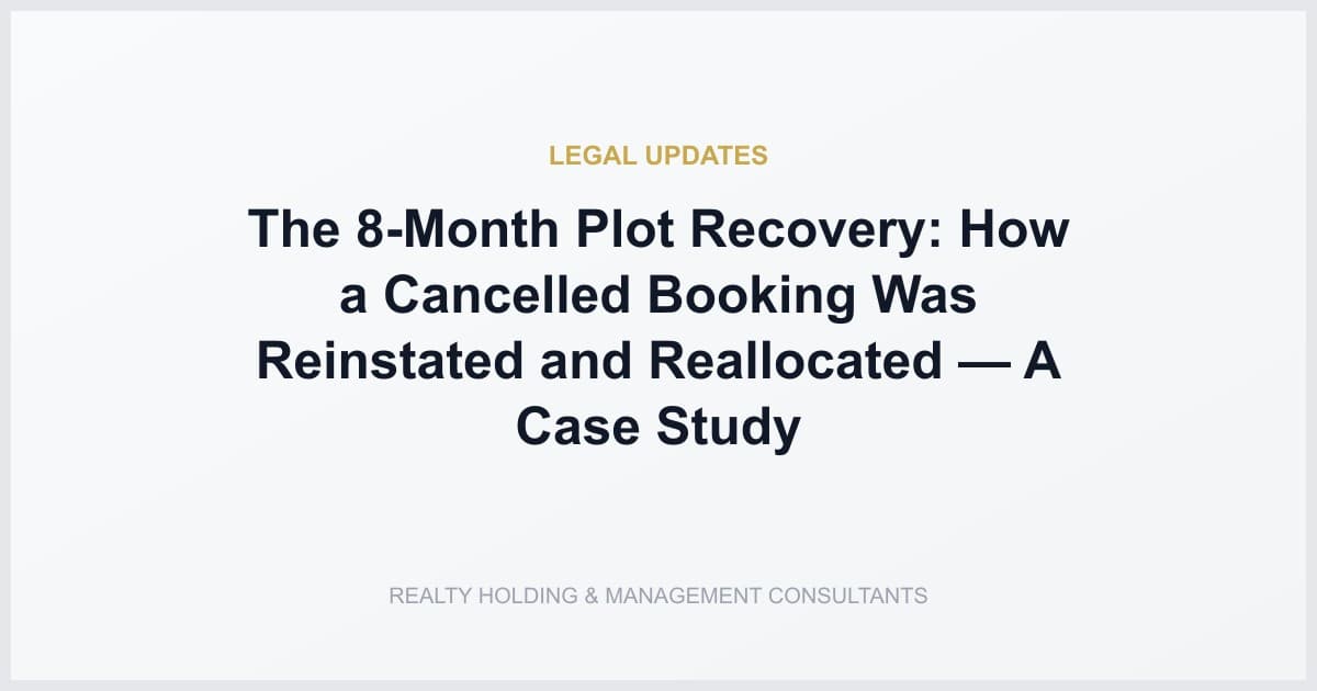 The 8-Month Plot Recovery: How a Cancelled Booking Was Reinstated and Reallocated — A Case Study