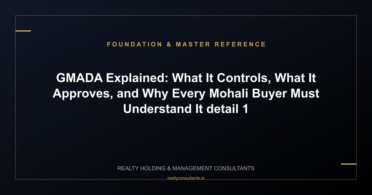 GMADA Explained: What It Controls, What It Approves, and Why Every Mohali Buyer Must Understand It - context image 1