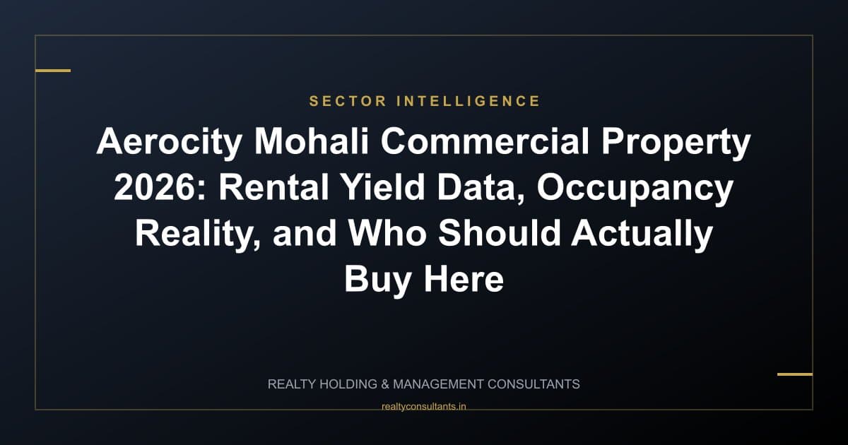 Aerocity Mohali Commercial Property 2026: Rental Yield Data, Occupancy Reality, and Who Should Actually Buy Here