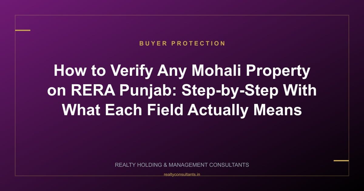 How to Verify Any Mohali Property on RERA Punjab: Step-by-Step With What Each Field Actually Means