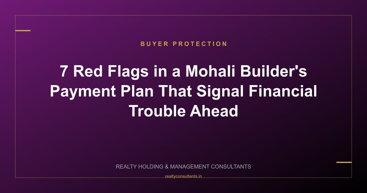 7 Red Flags in a Mohali Builder's Payment Plan That Signal Financial Trouble Ahead