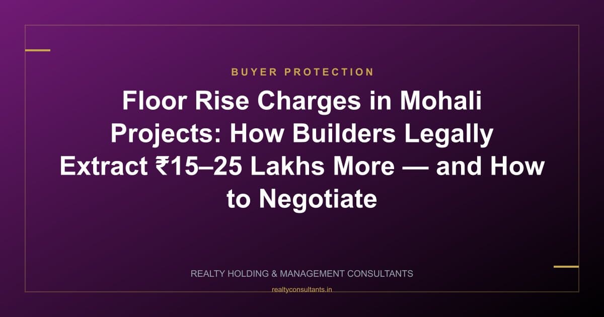 Floor Rise Charges in Mohali Projects: How Builders Legally Extract ₹15–25 Lakhs More — and How to Negotiate