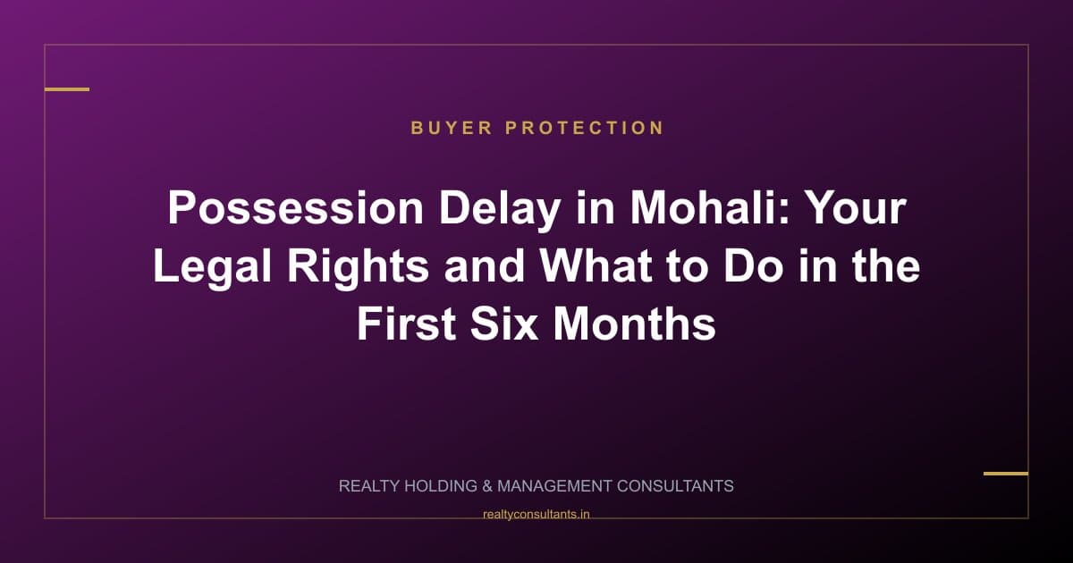 Possession Delay in Mohali: Your Legal Rights and What to Do in the First Six Months