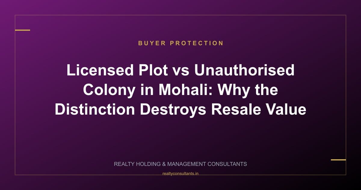 Licensed Plot vs Unauthorised Colony in Mohali: Why the Distinction Destroys Resale Value