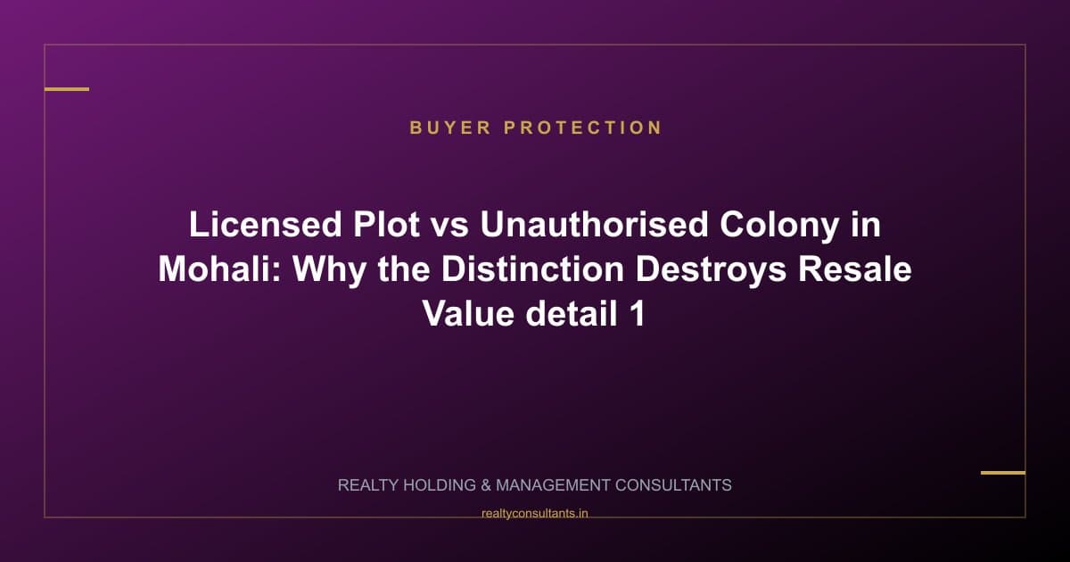 Licensed Plot vs Unauthorised Colony in Mohali: Why the Distinction Destroys Resale Value - context image 1