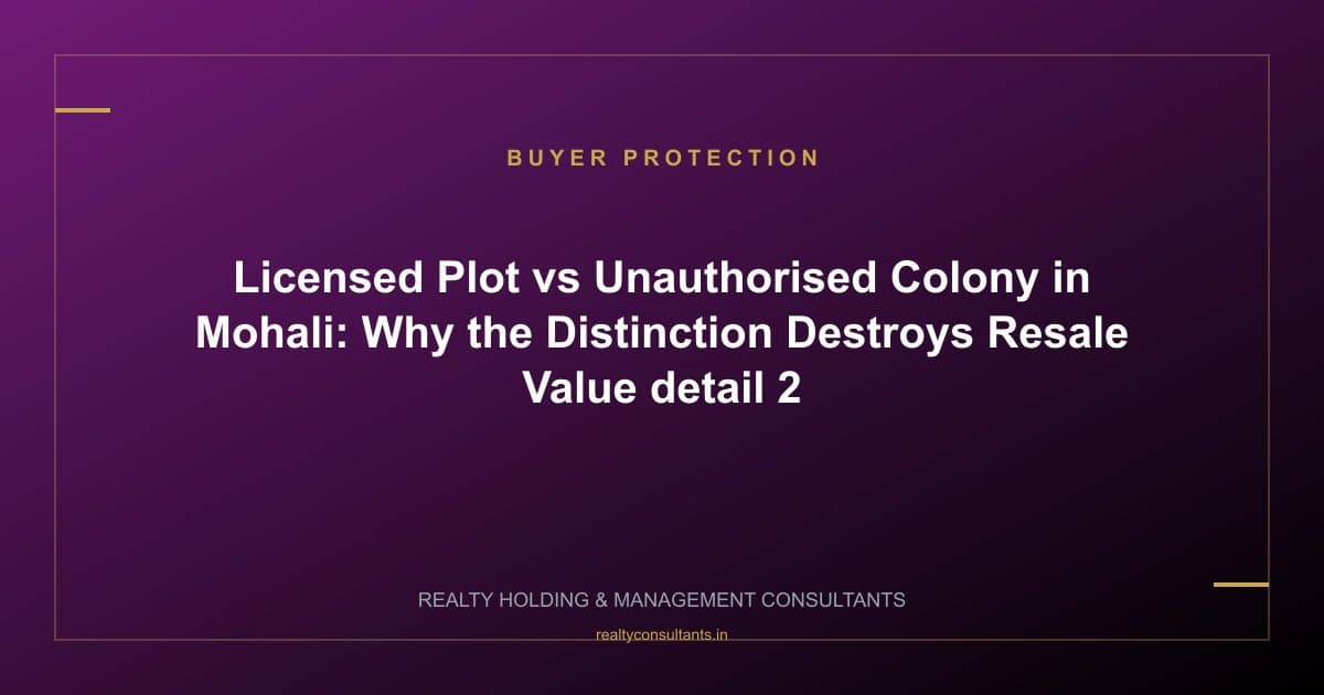 Licensed Plot vs Unauthorised Colony in Mohali: Why the Distinction Destroys Resale Value - context image 2
