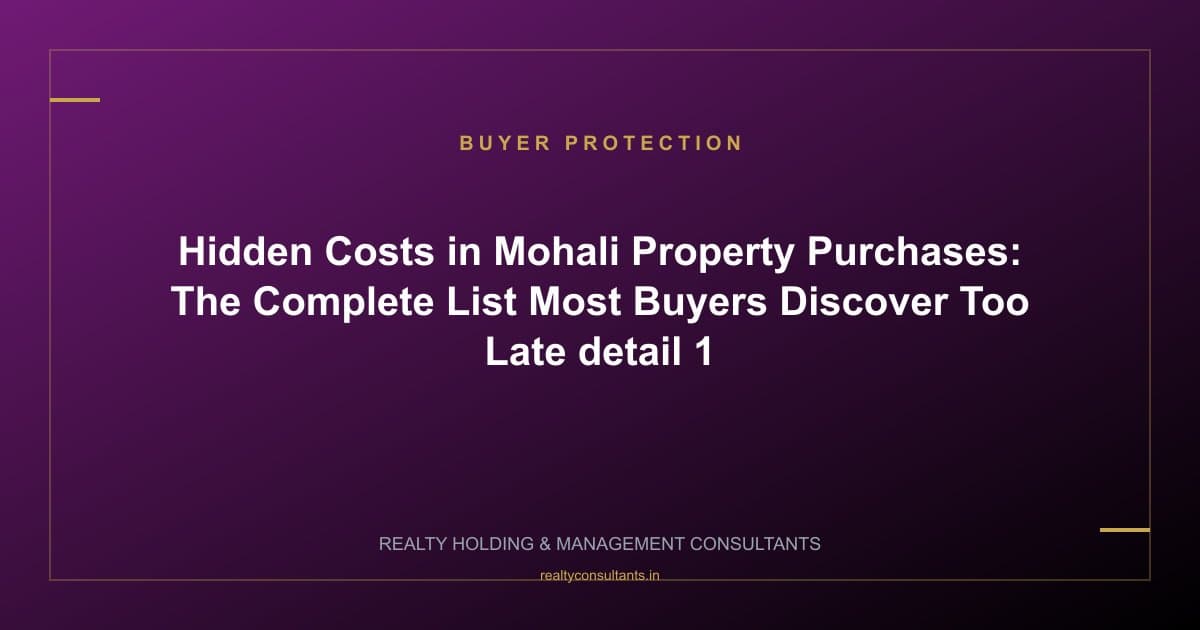 Hidden Costs in Mohali Property Purchases: The Complete List Most Buyers Discover Too Late - context image 1