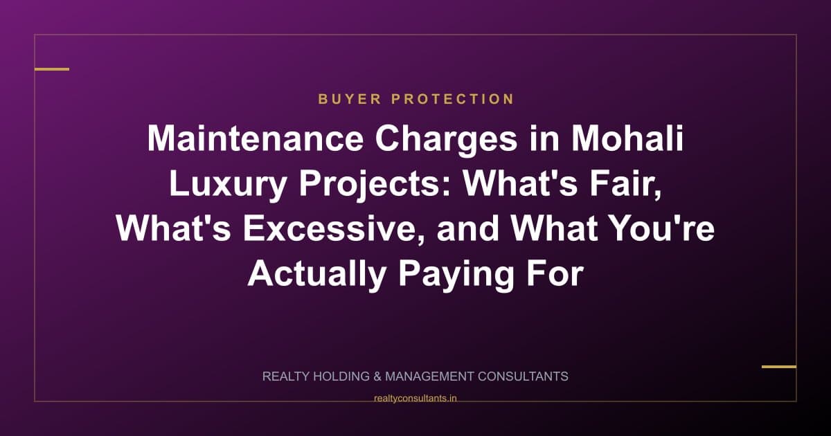 Maintenance Charges in Mohali Luxury Projects: What's Fair, What's Excessive, and What You're Actually Paying For