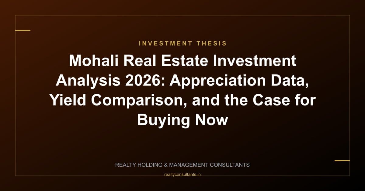Mohali Real Estate Investment Analysis 2026: Appreciation Data, Yield Comparison, and the Case for Buying Now