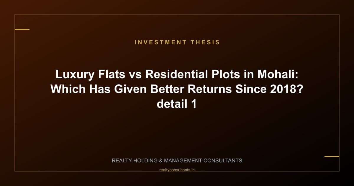 Luxury Flats vs Residential Plots in Mohali: Which Has Given Better Returns Since 2018? - context image 1