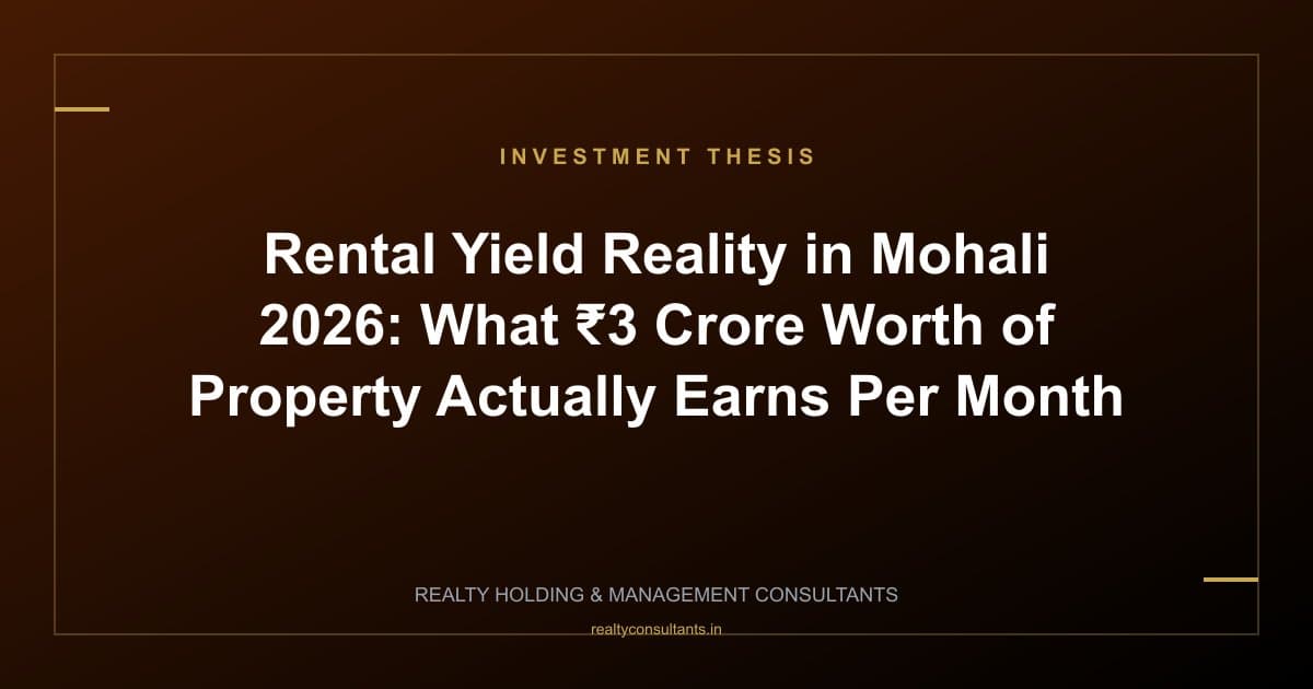 Rental Yield Reality in Mohali 2026: What ₹3 Crore Worth of Property Actually Earns Per Month