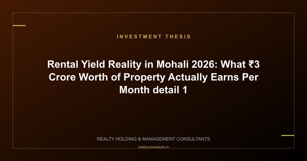 Rental Yield Reality in Mohali 2026: What ₹3 Crore Worth of Property Actually Earns Per Month - context image 1