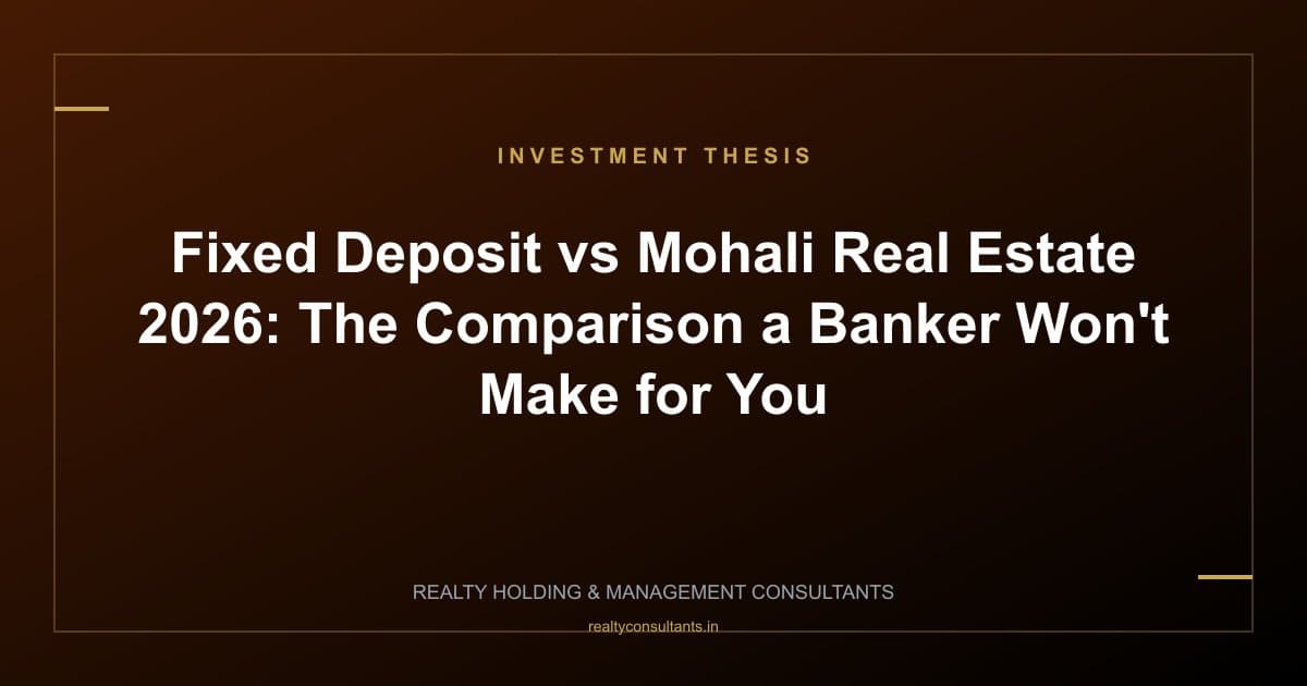 Fixed Deposit vs Mohali Real Estate 2026: The Comparison a Banker Won't Make for You