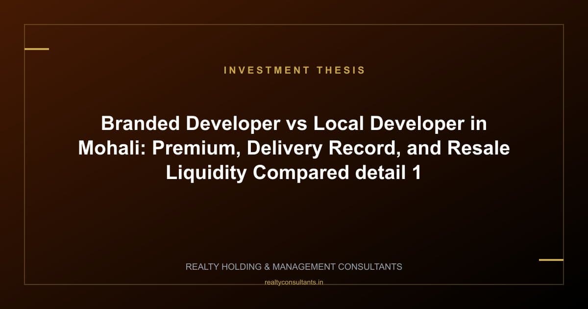 Branded Developer vs Local Developer in Mohali: Premium, Delivery Record, and Resale Liquidity Compared - context image 1