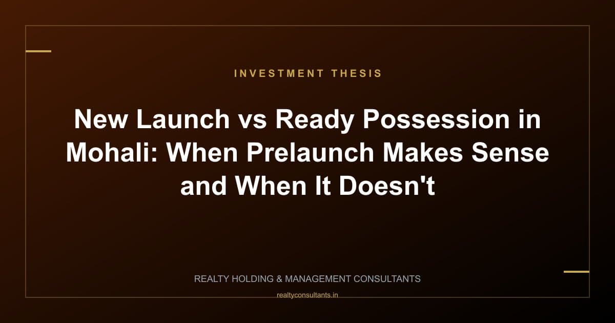 New Launch vs Ready Possession in Mohali: When Prelaunch Makes Sense and When It Doesn't