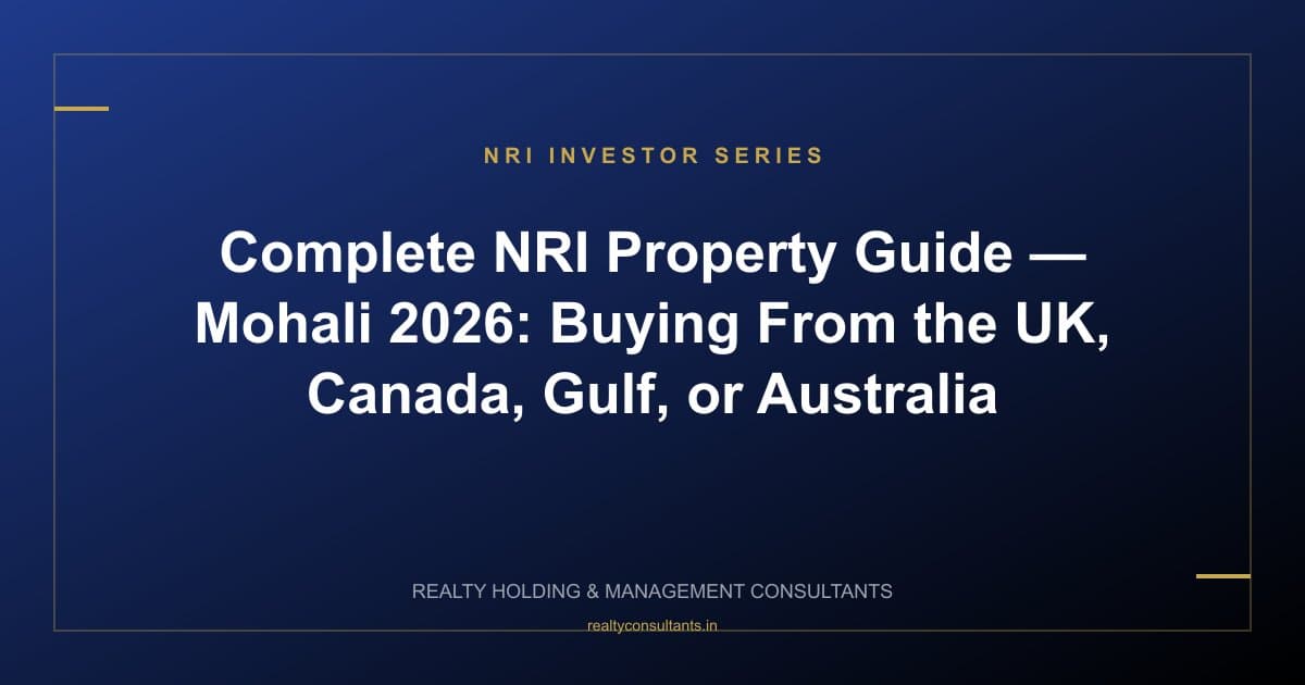 Complete NRI Property Guide — Mohali 2026: Buying From the UK, Canada, Gulf, or Australia