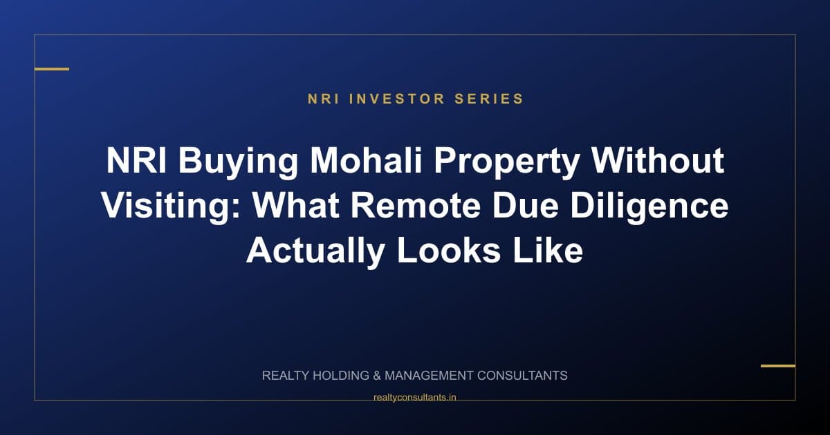 NRI Buying Mohali Property Without Visiting: What Remote Due Diligence Actually Looks Like