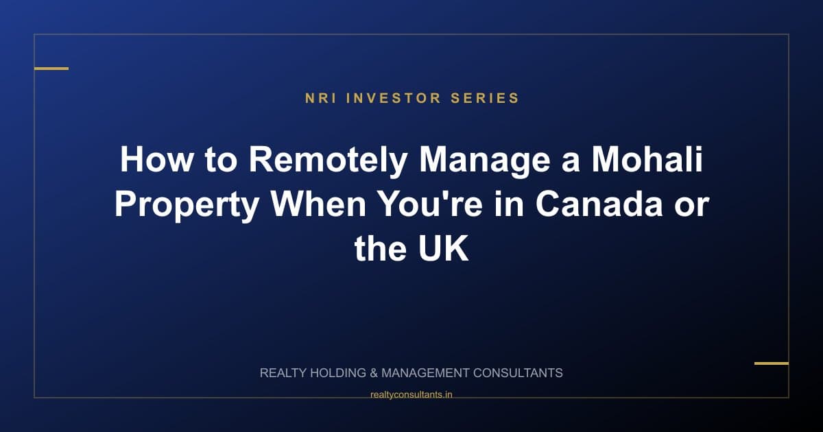 How to Remotely Manage a Mohali Property When You're in Canada or the UK