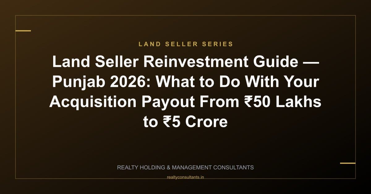 Land Seller Reinvestment Guide — Punjab 2026: What to Do With Your Acquisition Payout From ₹50 Lakhs to ₹5 Crore