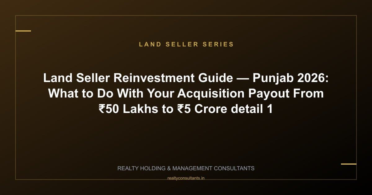 Land Seller Reinvestment Guide — Punjab 2026: What to Do With Your Acquisition Payout From ₹50 Lakhs to ₹5 Crore - context image 1