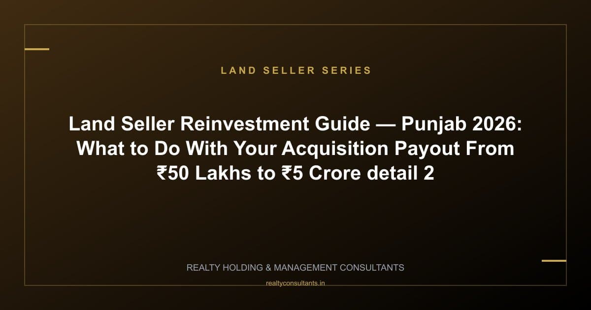 Land Seller Reinvestment Guide — Punjab 2026: What to Do With Your Acquisition Payout From ₹50 Lakhs to ₹5 Crore - context image 2