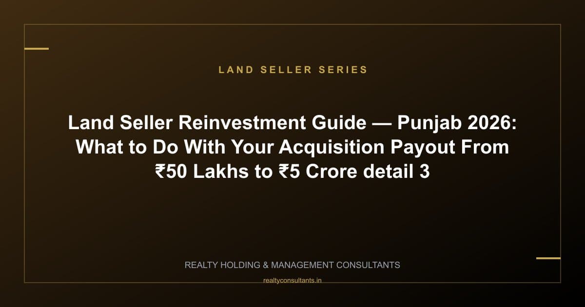 Land Seller Reinvestment Guide — Punjab 2026: What to Do With Your Acquisition Payout From ₹50 Lakhs to ₹5 Crore - context image 3