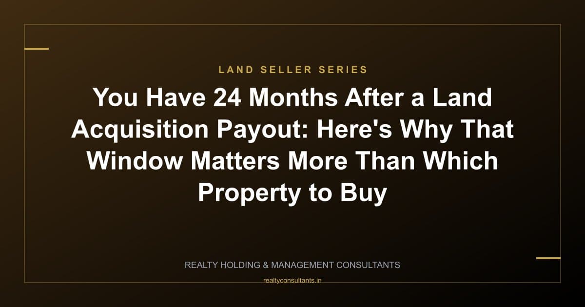 You Have 24 Months After a Land Acquisition Payout: Here's Why That Window Matters More Than Which Property to Buy
