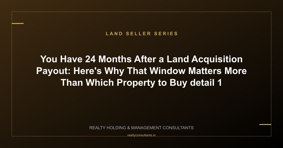 You Have 24 Months After a Land Acquisition Payout: Here's Why That Window Matters More Than Which Property to Buy - context image 1
