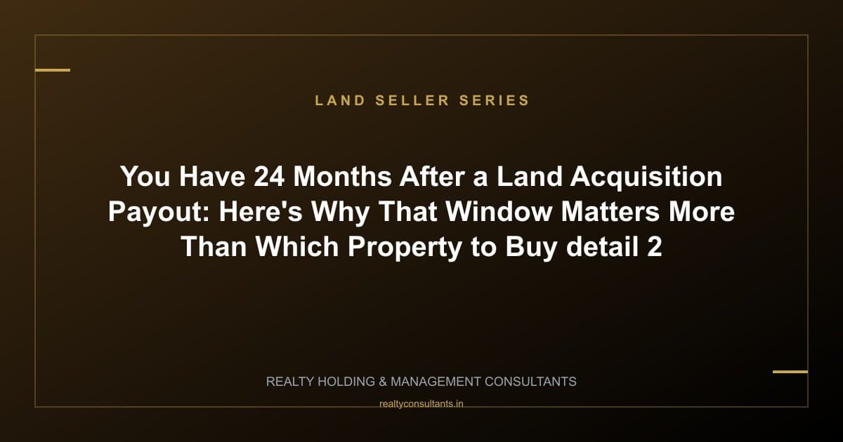 You Have 24 Months After a Land Acquisition Payout: Here's Why That Window Matters More Than Which Property to Buy - context image 2
