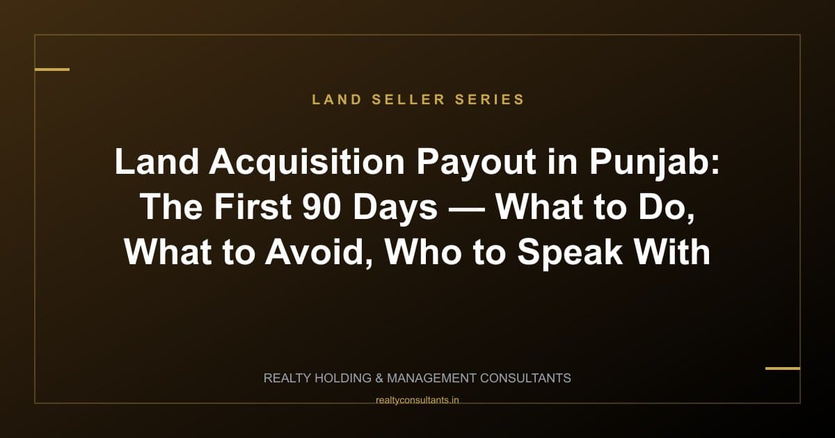 Land Acquisition Payout in Punjab: The First 90 Days — What to Do, What to Avoid, Who to Speak With