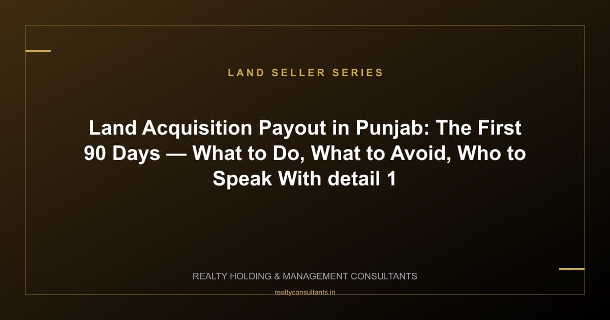Land Acquisition Payout in Punjab: The First 90 Days — What to Do, What to Avoid, Who to Speak With - context image 1