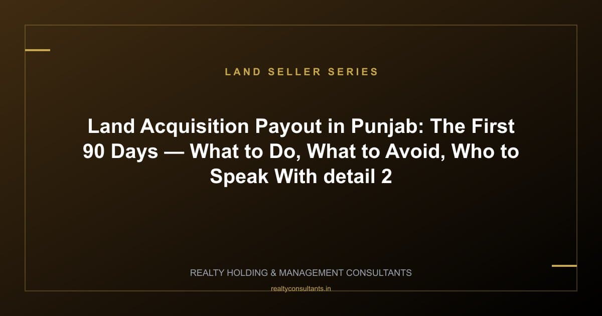 Land Acquisition Payout in Punjab: The First 90 Days — What to Do, What to Avoid, Who to Speak With - context image 2