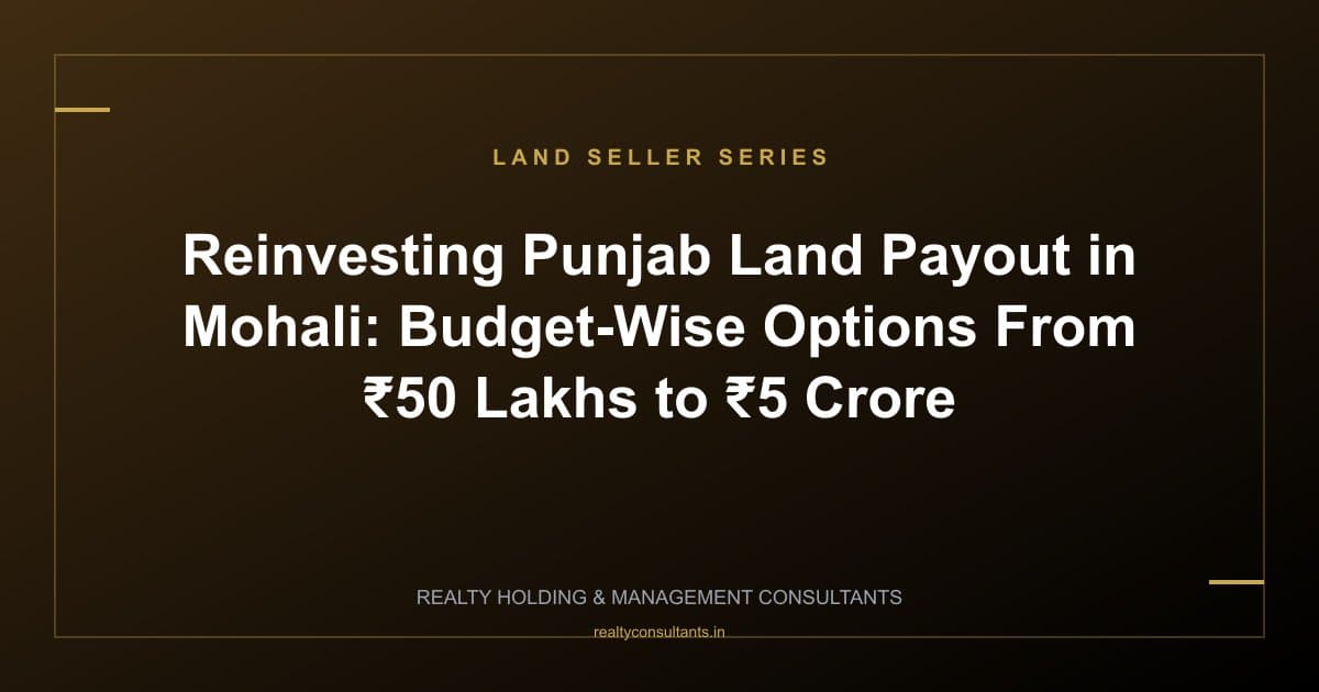 Reinvesting Punjab Land Payout in Mohali: Budget-Wise Options From ₹50 Lakhs to ₹5 Crore