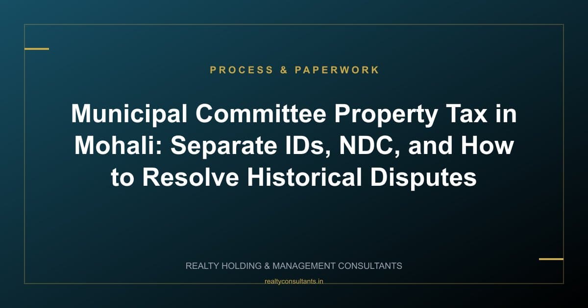 Municipal Committee Property Tax in Mohali: Separate IDs, NDC, and How to Resolve Historical Disputes