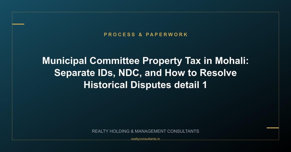 Municipal Committee Property Tax in Mohali: Separate IDs, NDC, and How to Resolve Historical Disputes - context image 1