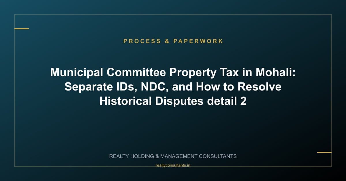 Municipal Committee Property Tax in Mohali: Separate IDs, NDC, and How to Resolve Historical Disputes - context image 2
