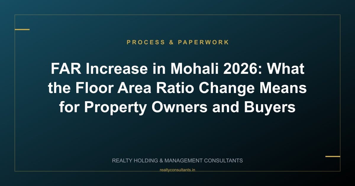 FAR Increase in Mohali 2026: What the Floor Area Ratio Change Means for Property Owners and Buyers