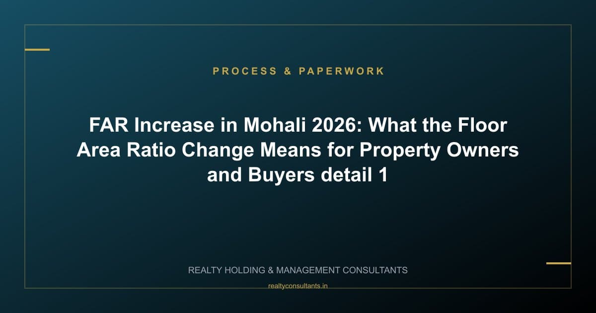 FAR Increase in Mohali 2026: What the Floor Area Ratio Change Means for Property Owners and Buyers - context image 1