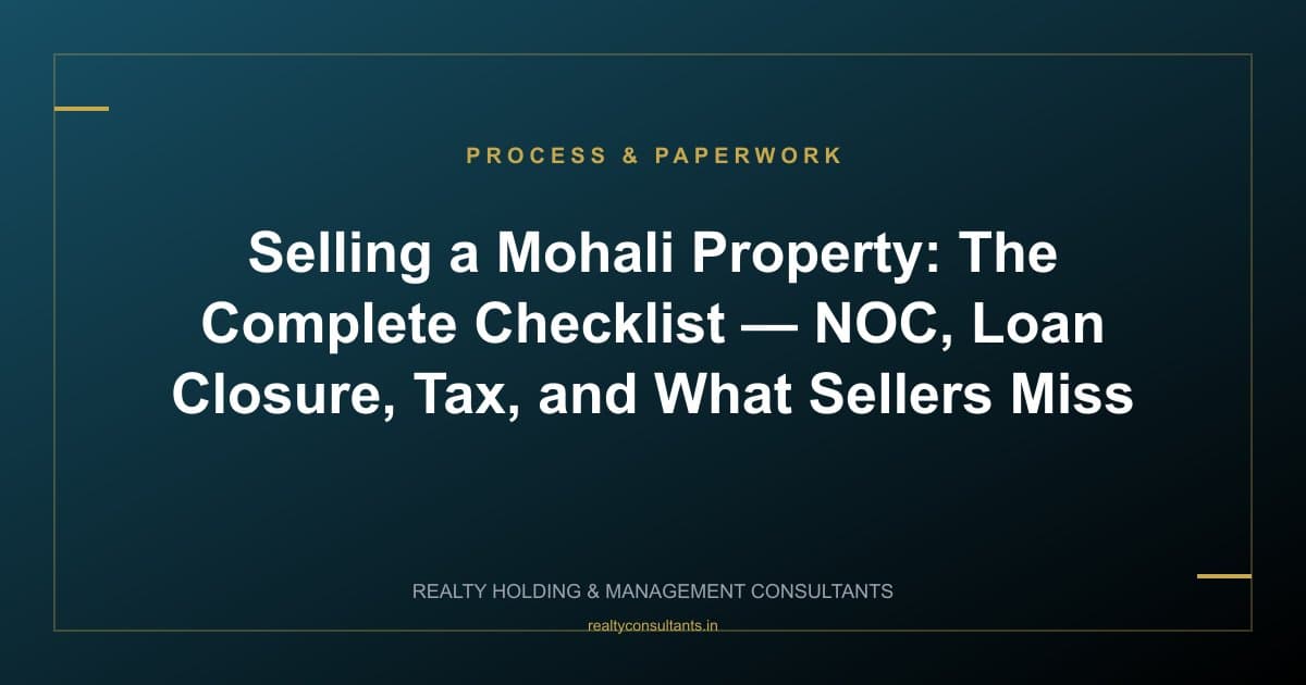Selling a Mohali Property: The Complete Checklist — NOC, Loan Closure, Tax, and What Sellers Miss