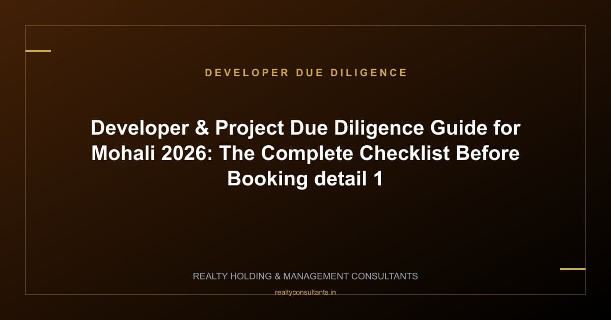 Developer & Project Due Diligence Guide for Mohali 2026: The Complete Checklist Before Booking - context image 1