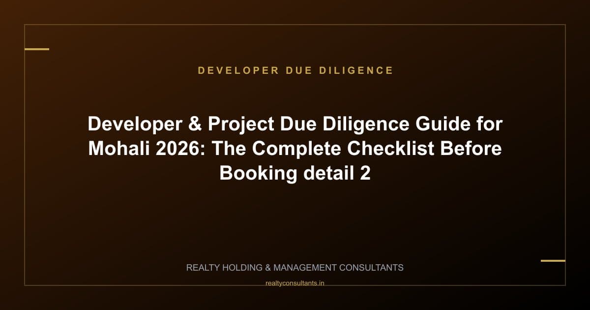 Developer & Project Due Diligence Guide for Mohali 2026: The Complete Checklist Before Booking - context image 2