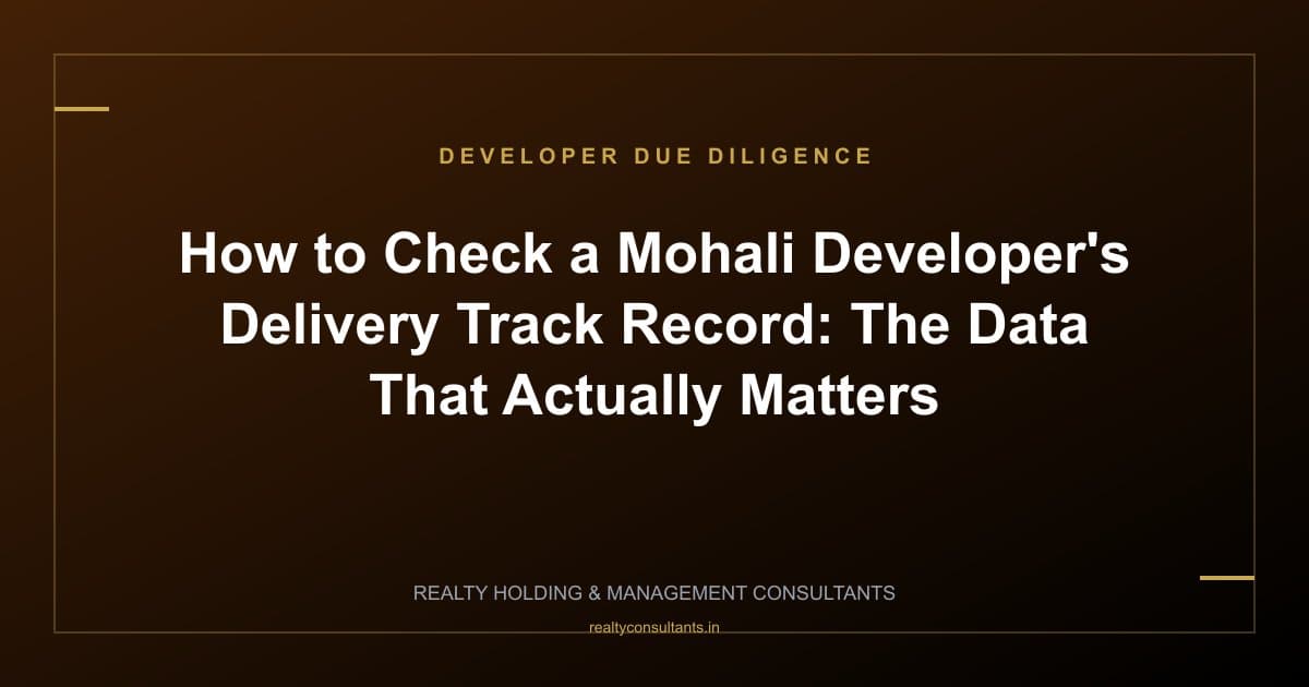 How to Check a Mohali Developer's Delivery Track Record: The Data That Actually Matters