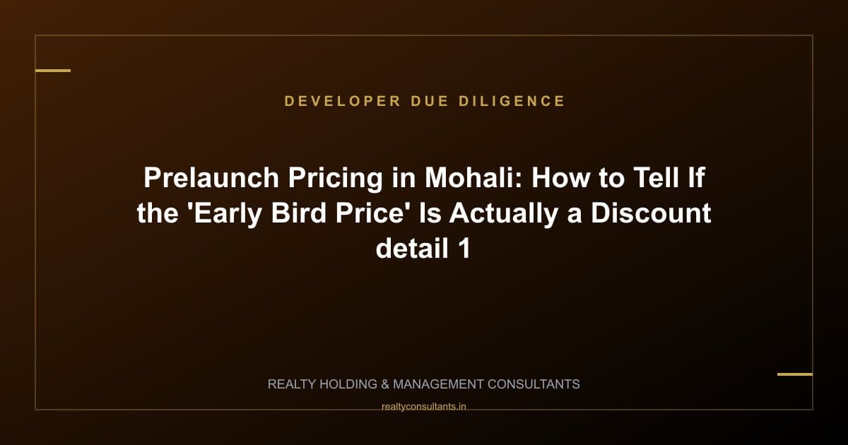 Prelaunch Pricing in Mohali: How to Tell If the 'Early Bird Price' Is Actually a Discount - context image 1