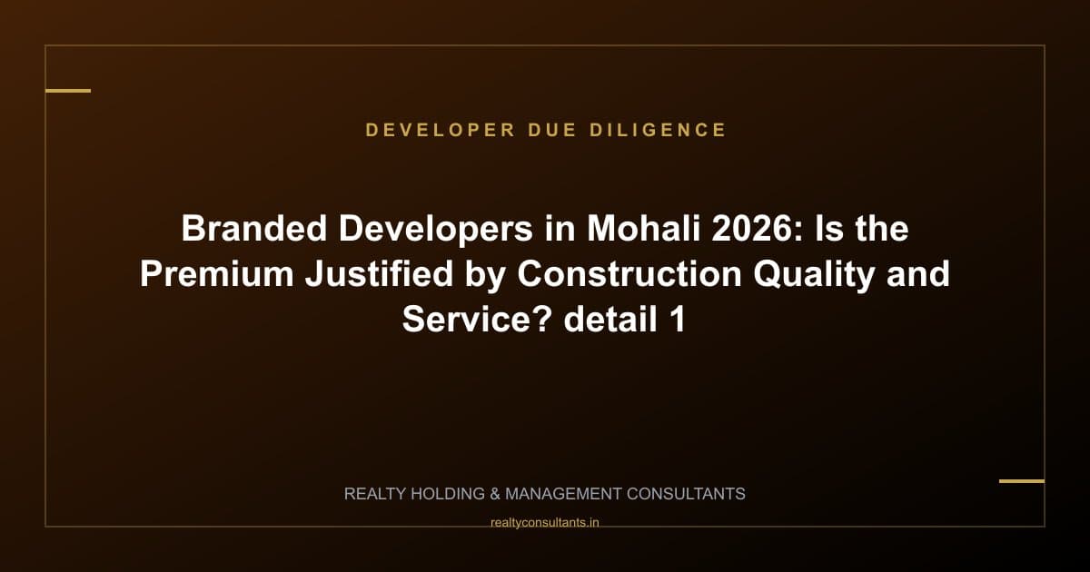 Branded Developers in Mohali 2026: Is the Premium Justified by Construction Quality and Service? - context image 1