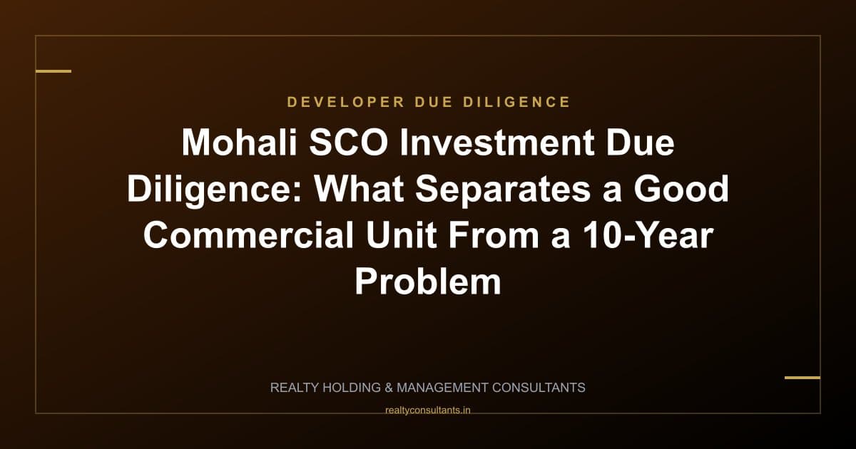Mohali SCO Investment Due Diligence: What Separates a Good Commercial Unit From a 10-Year Problem