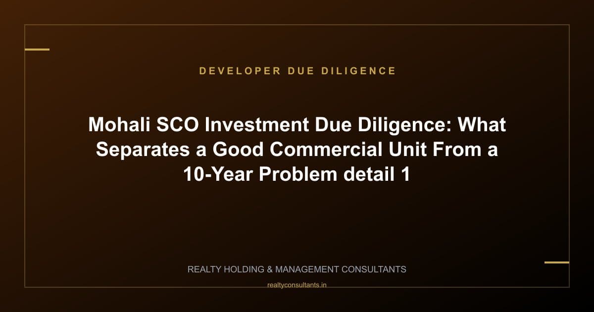 Mohali SCO Investment Due Diligence: What Separates a Good Commercial Unit From a 10-Year Problem - context image 1