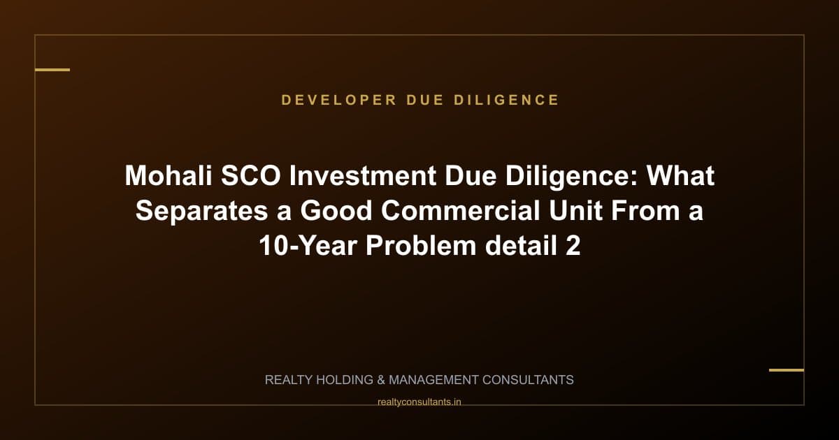 Mohali SCO Investment Due Diligence: What Separates a Good Commercial Unit From a 10-Year Problem - context image 2