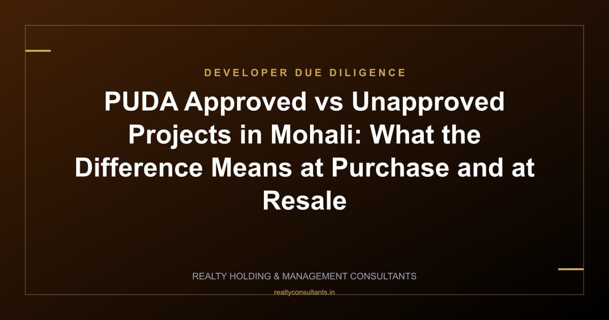 PUDA Approved vs Unapproved Projects in Mohali: What the Difference Means at Purchase and at Resale