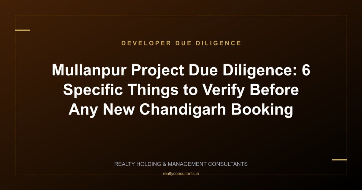 Mullanpur Project Due Diligence: 6 Specific Things to Verify Before Any New Chandigarh Booking