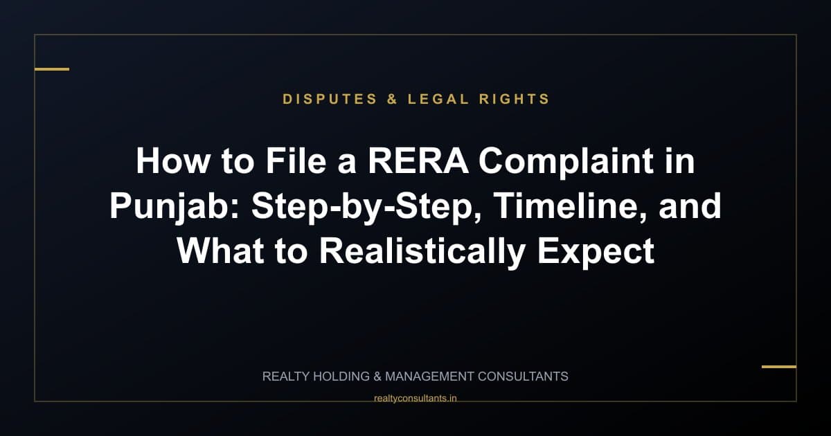 How to File a RERA Complaint in Punjab: Step-by-Step, Timeline, and What to Realistically Expect